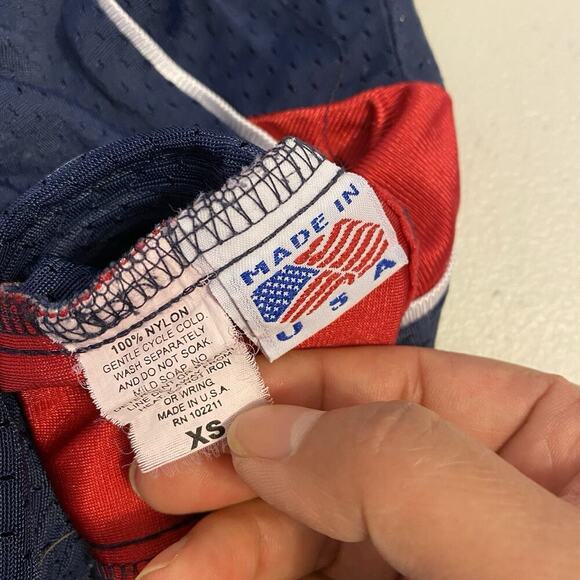 Vintage Athletic Sportswear Jersey Sz XS USA Made Warriors 34 Mesh Cropped - Picture 5 of 6